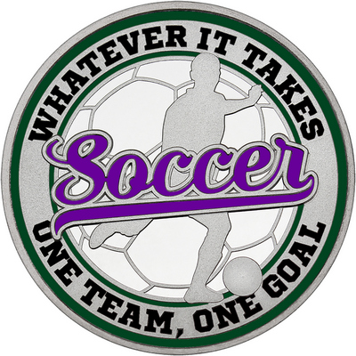 Purple "Soccer" with Dark Green Outer Circular Borders